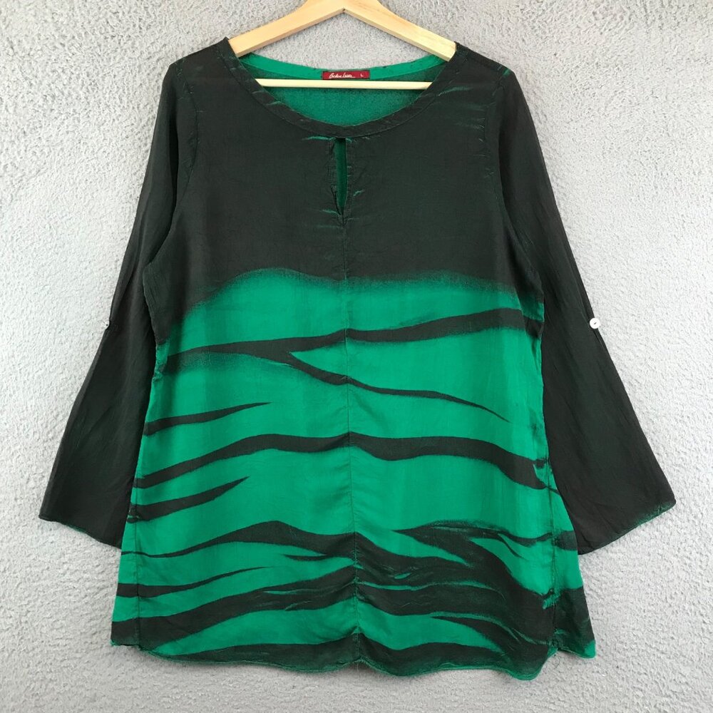 Barbara Lesser  Long Sleeve‎ Shirt/Blouse Abstract size L